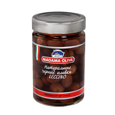 Натуральные черные оливки  «Madama Oliva»  Leccino